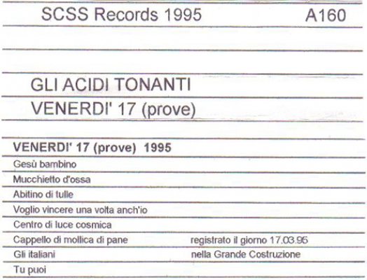 a160 gli acidi tonanti: venerdi 17 1995